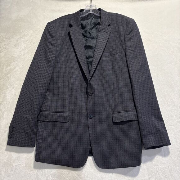 Versace Collection Sport Coat Blazer Jacket Navy Check Size 52 US 42 Virgin Wool - Picture 1 of 16